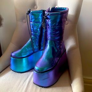 Club exx dollskill holgraphic boots size 8